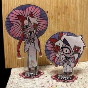 Bundle lot set Hazbin Hotel Vaggi kimono maid cafe anime acrylic figure standee